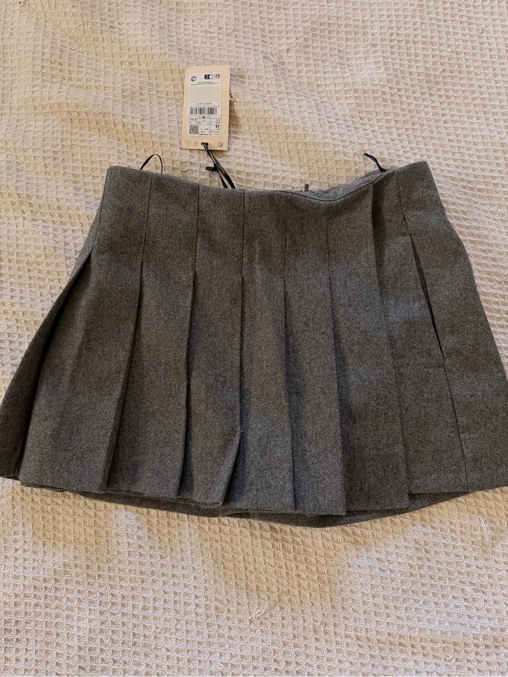 Mango Gray Pleated Circle Skirt